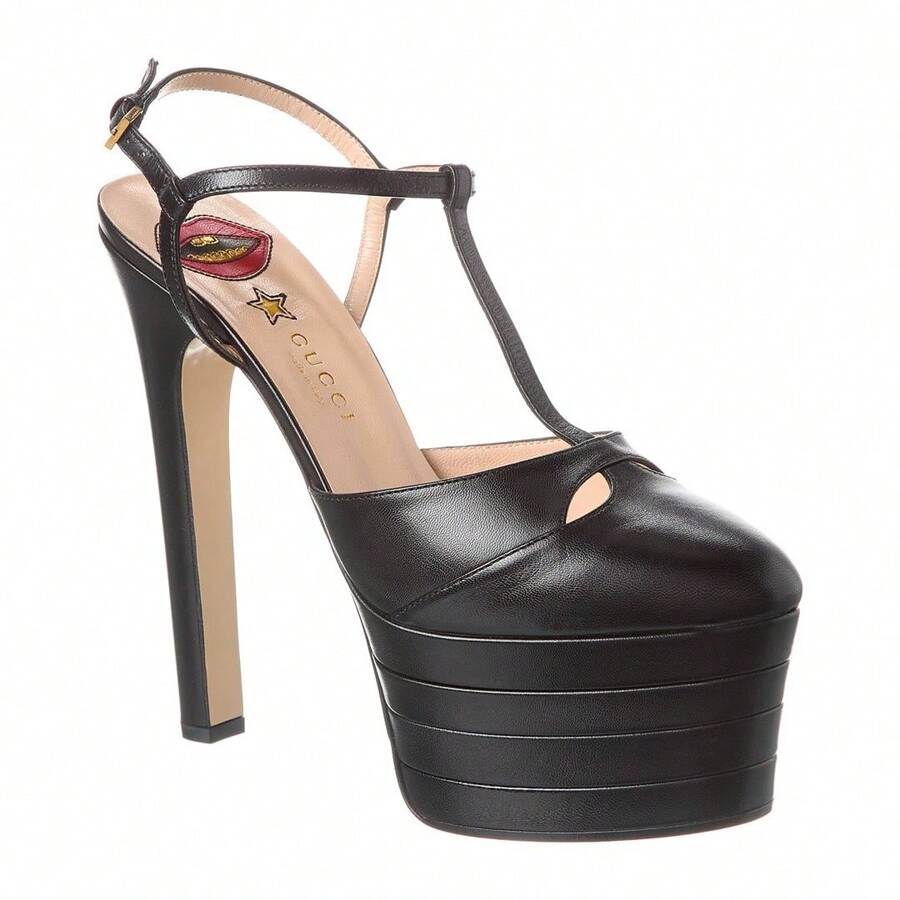 Gucci Women's Spiked Leather Sherpa Platform Booties