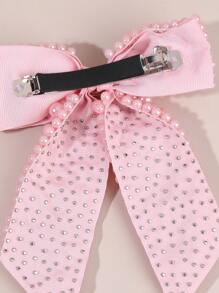 1pc/2pcs White Bow Hair Clips For Girls,Fabric Pearl Hair Bows,Fashion Hair Accessories For Girls Best Friend Bridal Gifts