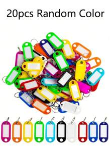 1 件/20 件/50 件钥匙圈标签 - 钥匙标签塑料随机颜色钥匙圈标签、标识符、姓名标签和标签，适用于 USB 驱动器、钥匙、宠物、行李袋配件。