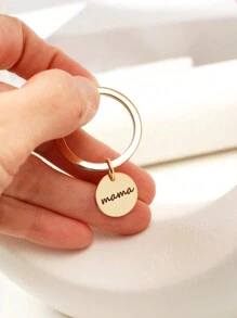 1pc Personalized Birthday Stone Keychain, Can Be Engraved With Name, Metal Keyring, Gift For Mom, Leaf Letter Design, Heart Pendant, Mother's Day Gift, Birthday, Anniversary, Gift For Boyfriend, Girlfriend, Family, Friends, Unique Gift - Multicolor - View 6