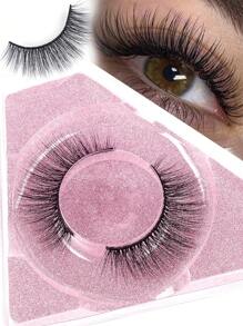 MAGEFY 1/8 对 D 卷曲交叉假睫毛簇状蓬松全条，2 种款式可供选择，湿润仿貂皮睫毛蓬松凌乱睫毛延长化妆时尚长浓密自然卷曲湿假睫毛，假睫毛派对日常化妆假睫毛，3D 假睫毛自然假睫毛戏剧性浓密假睫毛化妆睫毛延长，自然逼真睫毛全条睫毛持久纤长浓密流行化妆美容工具﻿
