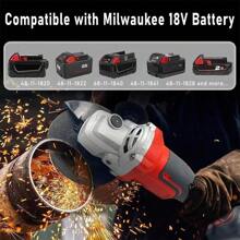 Cordless Angle Grinder For Milwaukee 18V Battery, Angle Grinder With 11000 RPM Brushless Motor, 3 Variable Speeds Grinders For Cutting, Griding, Polishing. - US A Type Plug(110-127V) - View 5