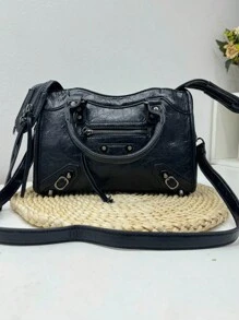 New Punk Women's Bag With Detachable And Adjustable Straps - 黑色 - 查看 1