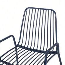 OMAHA Modern Matte Black Outdoor Chairs Set Of 2, Stylish Design With Rounded Edges And Parallel Lines, Sturdy Iron Frame, Perfect For Patio, Garden, Balcony, Or Outdoor Dining Spaces, Easy To Maintain And Weather-Resistant, Great For Christmas Decorations, Holiday Dining, And Home Decor, Better Furniture,Yifei Store