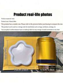 Leather Jewelry Tray For Rings, Earrings And Bracelets; Storage Organizer For Nightstand And Dresser; Catchall Tray For Watch And Coin; Phone And Key Holder With Printed Gold English Words, Gift For Back To School