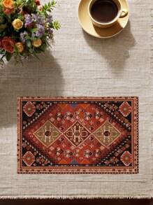 4 Pcs Vintage Bohemian Placemats, Carpet Pattern Printed Table Mats, Dining Room Kitchen Farmhouse Home Decor For Family Holiday Party Wedding