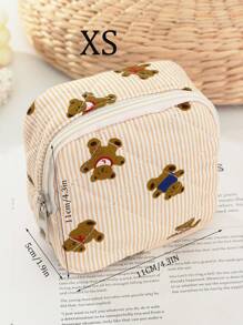 1 pièce/set Sac cosmétique multifonctionnel grande capacité avec motif mignon d'ours beige, sac de maquillage de voyage, sac de maquillage pour filles, sac portefeuille de retour à l'école portable pour le stockage des cosmétiques, pinceaux, téléphone portable, pièces, petits articles, à utiliser à la maison, en voyage, en vacances et à l'école. Sac de maquillage, sac de soins de la peau, sac de toilette, sacs de rangement, essentiels de voyage, essentiels de croisière, essentiels de dortoir, cadeaux pour les demoiselles d'honneur, cadeaux pour maman, cadeaux d'anniversaire, cadeaux pour les amis et les enseignants, décoration de la maison, salle de bain, salon, chambre à coucher, organisateur de salle de bain, organisateur de bijoux, organisateur d'huile à lèvres, organisateur de vernis à ongles, organisateur de maquillage, étui à maquillage, fournitures scolaires, produits essentiels pour les vacances, sac à cosmétiques, sacs à maquillage, organisateur de maquillage d'hiver, rangemen