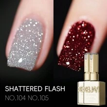 XEIJAYI 2 件 15ml 反光闪光凝胶指甲油适用于圣诞指甲银红色全息凝胶指甲油套装 UV LED 浸泡指甲油家庭 DIY 美甲沙龙清漆 - 彩色 - 查看 2