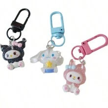 Sanrio Sanrio 10pcs/5pcs/1pc Transparent Kawaii Kitty Style Keychain, Suitable For Backpack, Car, Festival, Family Party, Birthday, Gift Choices