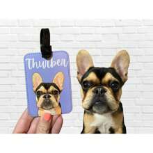 1pc Custom Pet Portrait Luggage Tag, Dog Cat Pet Illustration, Personalized PU Leather Luggage Tag, Thermal Transfer Photo Luggage Tag, Travel Suitcase Tag, Travel Gift, Birthday Gift, Wedding Gift, Mother's Day Gift, Father's Day Gift, Send To Family, Send To/Girlfriend/Boyfriend/Friend