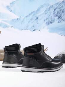 Botas Hombre Invierno Cálido Forradas Botines Moda Botas Nieve Antideslizante Nieve Clásico Piel Trekking Senderismo Talla 41-46