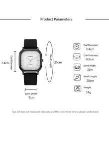 Square Watches For Students, Minimalist Retro Small Luxury Casual Elegant Nature Style Wristwatch - Multicolor - View 13