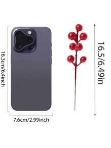 10 件人造红色浆果茎 6.49 英寸圣诞红浆果精选冬青浆果树枝用于圣诞树装饰节日 DIY 工艺品圣诞饰品婚礼家居装饰，圣诞节 - 彩色 - 查看 10