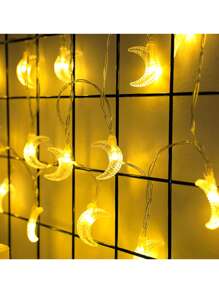 1 暖光 10/20/40 LED 月亮装饰灯串，满天月亮装饰灯串 19.68 英尺，40LED 带闪烁功能，适用于节日装饰、日常氛围、节日装饰灯串（不含电池） - 暖光 - 查看 5