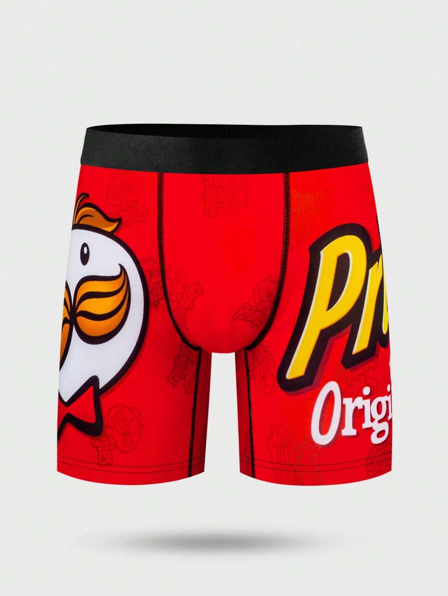Men's Snack & Digital Print Comfortable Breathable Boxer Brief - Multicolor - View 1