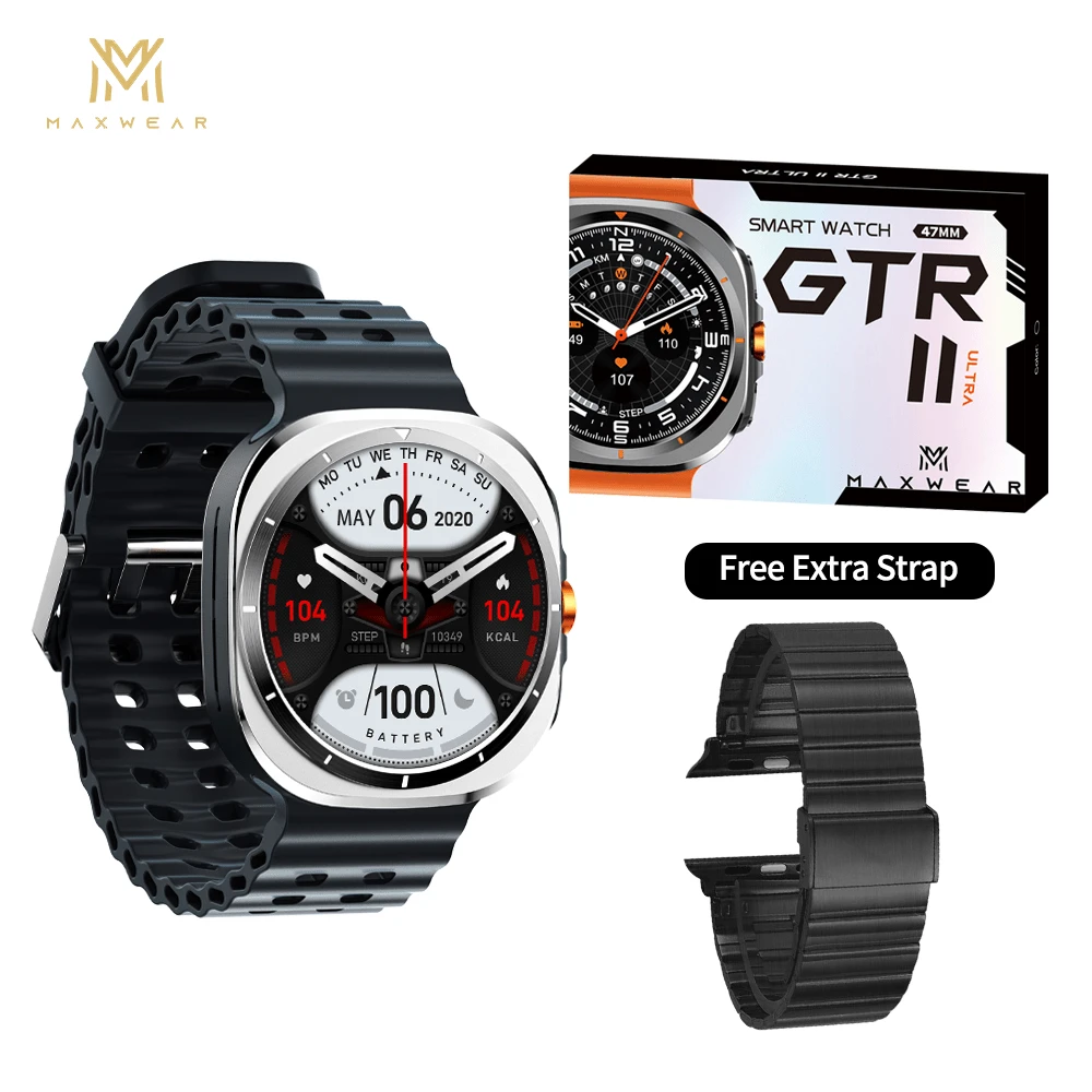 Reloj inteligente maxwear gtr11 ultra pantalla de 1,45 pulgadas 4GB de memoria ip68 Bluetooth impermeable llama a alerta ai - Gris - Ver 1