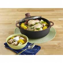 Imusa 13.5 Quart Aluminum Black Stone Nonstick Caldero With Glass Lid & Woodlook Handles - 13,5qt - Xem 5