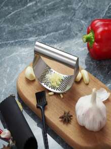 1pc/Pack, Stainless Steel Garlic Press Tool, Manual Minced Garlic Chopped Garlic Tool