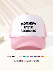 1顶男女通用“Mom”字母印花趣味棒球帽，可调节户外遮阳帽，适合旅行、海滩、运动，Y2K风格，老爹帽，透气网眼卡车帽，最佳节日礼物 - 彩色 - 查看 3