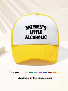 1顶男女通用“Mom”字母印花趣味棒球帽，可调节户外遮阳帽，适合旅行、海滩、运动，Y2K风格，老爹帽，透气网眼卡车帽，最佳节日礼物 - 彩色 - 查看 5