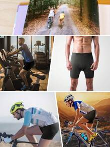 Men's Comfortable Cycling Underwear, High Elasticity Breathable Compression Shorts With Shock-Absorbing Pad, Suitable For Outdoor Sports, Fitness, Road Cycling, All Season