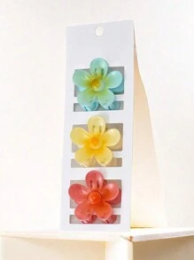 6 件可爱彩色迷你花朵发夹，女士和女孩发饰刘海夹，螃蟹发夹发夹发夹发夹发夹，爪夹