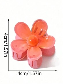 6 件可爱彩色迷你花朵发夹，女士和女孩发饰刘海夹，螃蟹发夹发夹发夹发夹发夹，爪夹