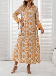 Women's Full Body Embroidered Robe Dress, Dignified And Elegant, Suitable For Spring And Summer, Suitable For Casual Vacation And Daily Wear.