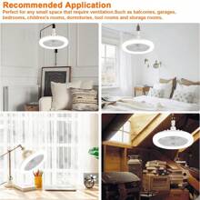 1 Piece Ceiling Fan With Light - Fan Spotlight, Three Speed/Direction Adjustment Ceiling Fans, With Remote Control For Timing, For Living Room, Dining Room, Bedroom - White - View 7