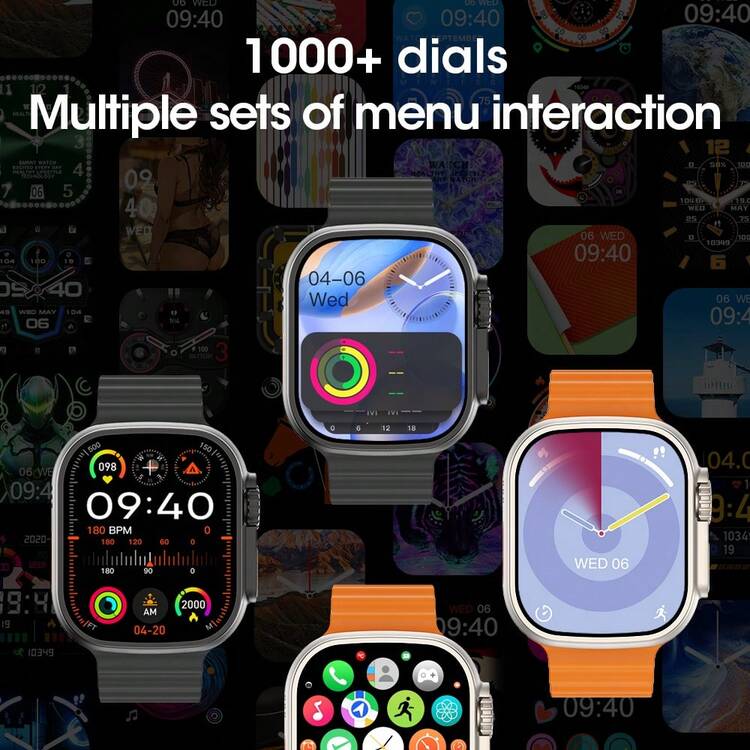 Reloj inteligente Watch ultra 3 pantalla de 2,1 pulgadas NFC detección de ruido llamada Bluetooth ai traducción monitoreo de salud - Negro - Añade 10