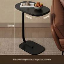 1 pieza Mesa de centro pequeña y creativa, mesa auxiliar multifuncional para sofá, mesita de noche, mesa de té para sala de estar, dormitorio, balcón - Negro - Ver 4