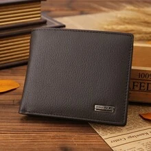 100% Genuine Leather Men Wallets Premium Product Real Cowhide Wallets For Man Short Black Wallet Valentine's Day