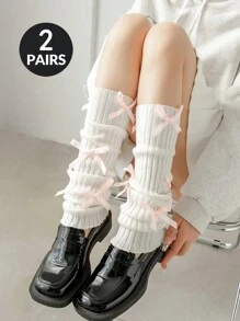 1/2 双女式蝴蝶针织腿套，中长腿套，洛丽塔女学生风格，适合秋冬季、万圣节、圣诞节服装 - 蝴蝶襪套 - 查看 18