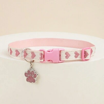 PETSIN Dây chuyền hình trái tim mỏng đính móng vuốt cho thú cưng kèm phụ kiện cho chó và mèo, thích hợp cho chó và mèo nhỏ đeo ở nhà và ngoài trời quanh năm