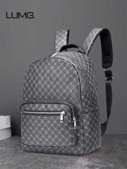 15 Inch Men Geometric Pattern Casual School Backpack Laptop Computer Bag Bookbag Shoulder Bag College School Graduate University Students For Business Outdoor Travel Camping Sport Leather Bag For Books Bag Back To School Beach Vintage Laptop Case The Sporty Life Summer Bag Spring Break Vacation Gift Bag Pack Backpacks Travel Must Haves Large Bag Vintage Bags School Supplies