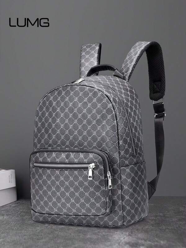 15 Inch Men Geometric Pattern Casual School Backpack Laptop Computer Bag Bookbag Shoulder Bag College School Graduate University Students For Business Outdoor Travel Camping Sport Leather Bag For Books Bag Back To School Beach Vintage Laptop Case The Sporty Life Summer Bag Spring Break Vacation Gift Bag Pack Backpacks Travel Must Haves Large Bag Vintage Bags School Supplies