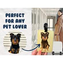 1pc Custom Pet Portrait Luggage Tag, Dog Cat Pet Illustration, Personalized PU Leather Luggage Tag, Thermal Transfer Photo Luggage Tag, Travel Suitcase Tag, Travel Gift, Birthday Gift, Wedding Gift, Mother's Day Gift, Father's Day Gift, Send To Family, Send To/Girlfriend/Boyfriend/Friend