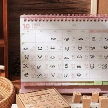 25 Pcs/Box, Vintage Wooden Stamp Set, Suitable For DIY Journals, Scrapbooks And Crafts, Unique, Creative, Personalized Art, Three Options To Choose From,Back To School,School Supplies - Wooden Seal - View 2