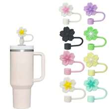 2 PCS Cute Flower Silicone Stoppers, Largestraw Dust Caps, Fit For 10mm Straws, Gift,Cup Accessories.Compatible With Stanley