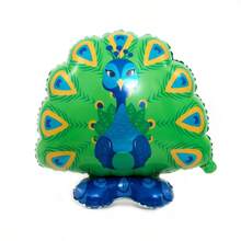 1pc 16 Inch Small Base Cat Zebra Giraffe Leopard Brown Bear Peacock Puppy Animal Foil Balloon, Birthday Party Party Supplies, Animal Themed Layout, Pet Party, Can Stand - 小底座氣球 - 查看 12