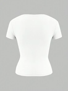 夏季大码休闲纯色短袖T恤