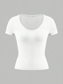 夏季大码休闲纯色短袖T恤