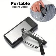 Ultra-Light Foldable High-Definition Reading Glasses, & Presbyopia Glasses With Strap & Case, Fashion Portable Vision-Enhancing Glasses For Men & Women - White - View 9