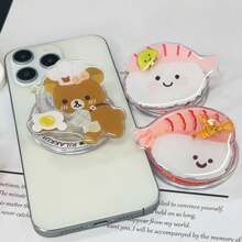 旋转磁力支架适用于 Magsafe Bear Sushi 磁性手机桌面懒人神器卡通可爱兼容 、Android 手机，生日、家人、朋友的礼物推拉式手机握把、手机支架、手机配件 - 彩色 - 查看 8