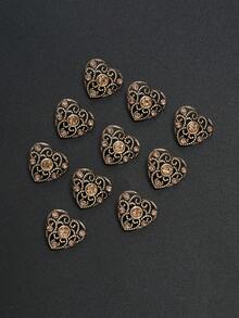 10 件/包水钻心形镂空复古银色金属纽扣，适用于女式上衣、衬衫、连衣裙、毛衣、外套、夹克 DIY 缝纫配件，批发 - 彩色 - 查看 12