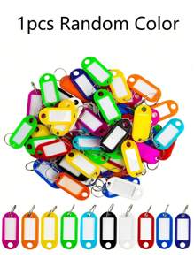 1 件/20 件/50 件钥匙圈标签 - 钥匙标签塑料随机颜色钥匙圈标签、标识符、姓名标签和标签，适用于 USB 驱动器、钥匙、宠物、行李袋配件。