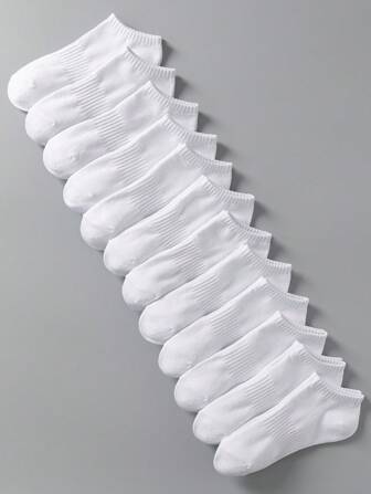 12 双白色低帮简约优雅透气防臭女式短袜