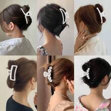1 CÁI/6 CÁI Kẹp tóc cô dâu, Kẹp tóc ngọc trai, Kẹp tóc lớn cho tóc dài mỏng dày, Kẹp tóc màu trắng cho tóc xoăn mỏng Kẹp hàm Kẹp tóc lớn Phụ kiện tóc cho phụ nữ, Đồ trang trí tiệc độc thân, Quà tặng phù dâu, Tiệc cô dâu, Đám cưới, Giáng sinh - trắng - Xem 8