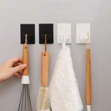 2pcs Refrigerator Side Magnetic Suction Strong Hook, No-Drill Magnet Hook, Refrigerator Attached To Kitchen Door, Strong Magnetic Hook - Black - View 3