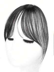中分夹式刘海假发，适合日常使用（收到时假发可能更长，可根据自己的发型进行造型和熨烫）爪夹发夹发夹